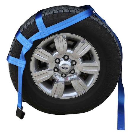Us Cargo Control Blue Extra Large Tow Dolly Basket Strap with Flat Hooks WNTH04XL